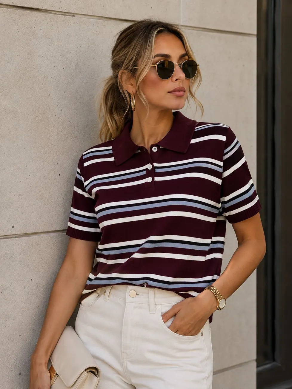 Blusa Gola Polo Listrada DM, foto 1 de 2