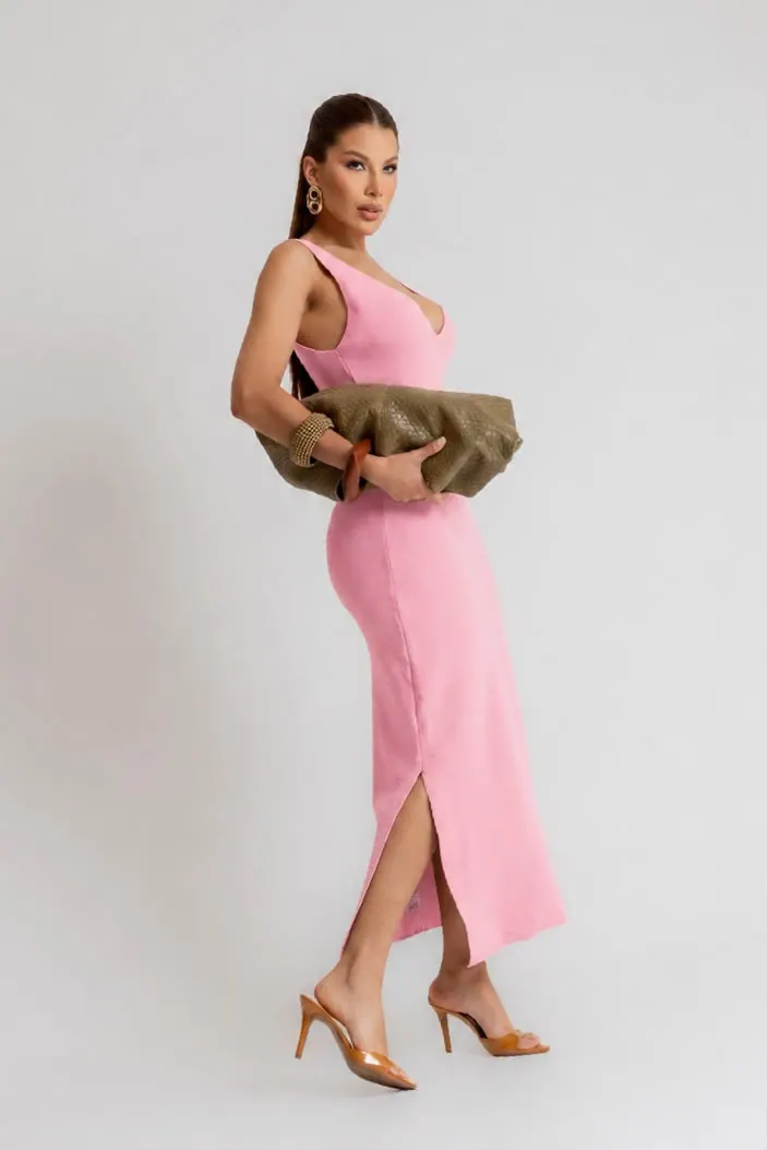 Vestido Modal Decote V, foto 2 de 3
